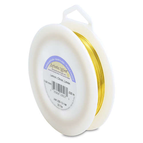 22 Gauge (.64 mm) - 125.5 ft (38.3 m) - Silver Plated - Lemon - AW1-22S-12-1/4#