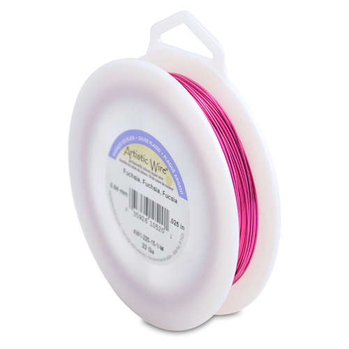 22 Gauge (.64 mm) - 125.5 ft (38.3 m) - Silver Plated - Fuchsia - AW1-22S-15-1/4#