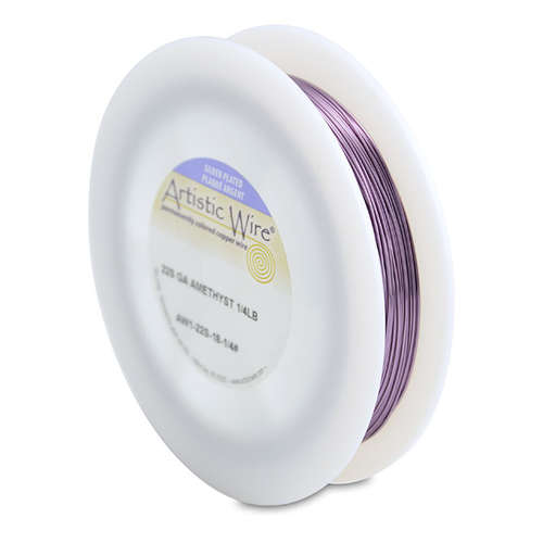 22 Gauge (.64 mm) - 125.5 ft (38.3 m) - Silver Plated - Amethyst - AW1-22S-18-1/4#