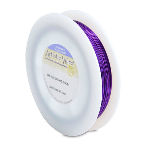 24 Gauge (.51 mm) - 198.0 ft (60.4 m) - Silver Plated - Orchid - AW1-24S-07-1/4#