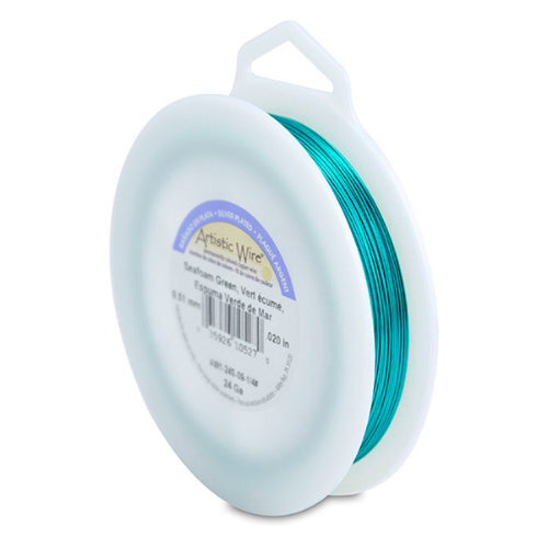 24 Gauge (.51 mm) - 198.0 ft (60.4 m) - Silver Plated - Seafoam Green - AW1-24S-09-1/4#
