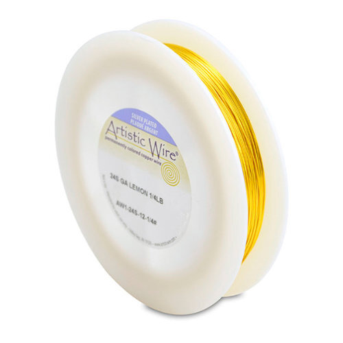 24 Gauge (.51 mm) - 198.0 ft (60.4 m) - Silver Plated - Lemon - AW1-24S-12-1/4#