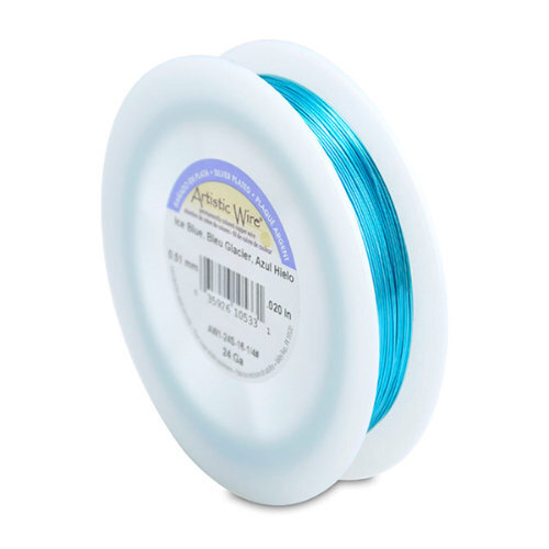 24 Gauge (.51 mm) - 198.0 ft (60.4 m) - Silver Plated - Ice Blue - AW1-24S-16-1/4#