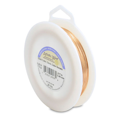 26 Gauge (.41 mm) - 315.3 ft (96.1 m) - Silver Plated - Gold Color - AW1-26S-03-1/4#