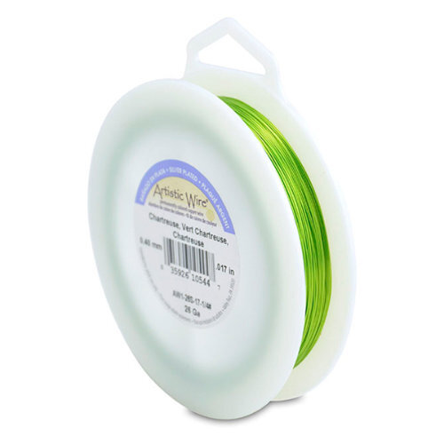 26 Gauge (.41 mm) - 315.3 ft (96.1 m) - Silver Plated - Chartreuse - AW1-26S-17-1/4#