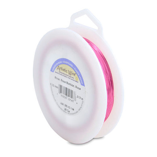 28 Gauge (.32 mm) - 498.3 ft (151.9 m) -  Silver Plated - Rose - AW1-28S-02-1/4#