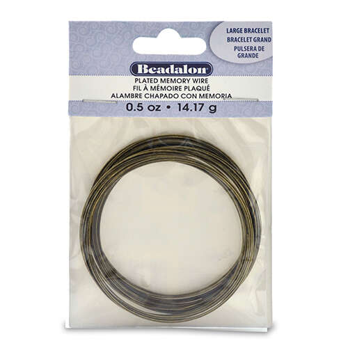 Memory Wire - Large Bracelet - 30 coil pack (0.5oz / 14g) - Antique Brass - 347R-050