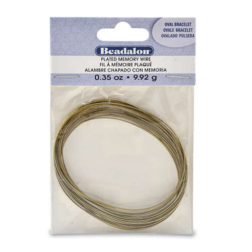 Memory Wire - Oval Bracelet - 23 coil pack (0.35oz / 1g) - Antique Brass - 347R-440