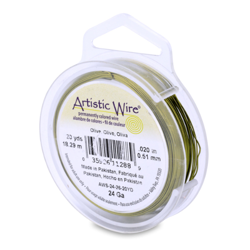 Olive - 24 Gauge (.51 mm) - 20 yd (18.2 m) - AWS-24-26-20YD