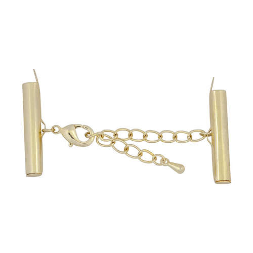 26mm Electoplated Slide Connector Set with Clasp and Extension Chain - Gold - 324A-064