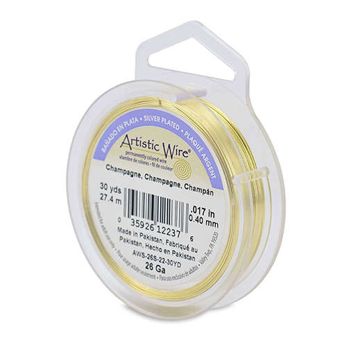 26 Gauge (.41 mm) - 30 yd (27.4 m) - Silver Plated - Champagne - AWS-26S-22-30YD