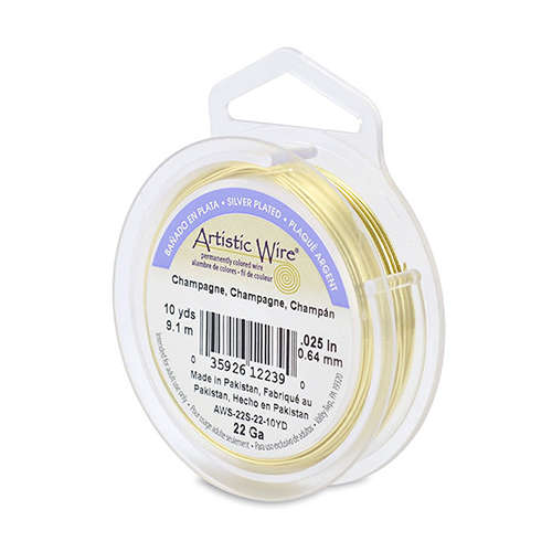 Silver Plated - Champagne - 22 Gauge (.64mm) - 10 yd (9.1 m) - AWS-22S-22-10YD