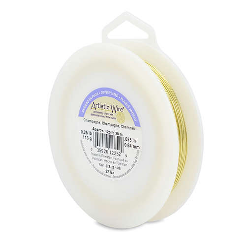 22 Gauge (.64 mm) - 125.5 ft (38.3 m) - Silver Plated - Champagne - AW1-22S-22-1/4#
