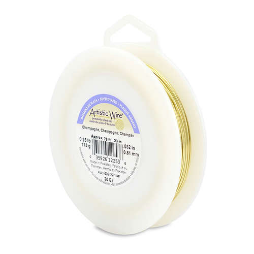 20 Gauge (.81 mm) - 78.8 ft (24m) - Silver Plated - Champagne - AW1-20S-22-1/4#