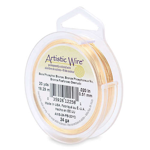 24 Gauge (.51 mm) - 20 yd (18.2 m) - Bare Phosphor Bronze - AWS-24-PB-20YD
