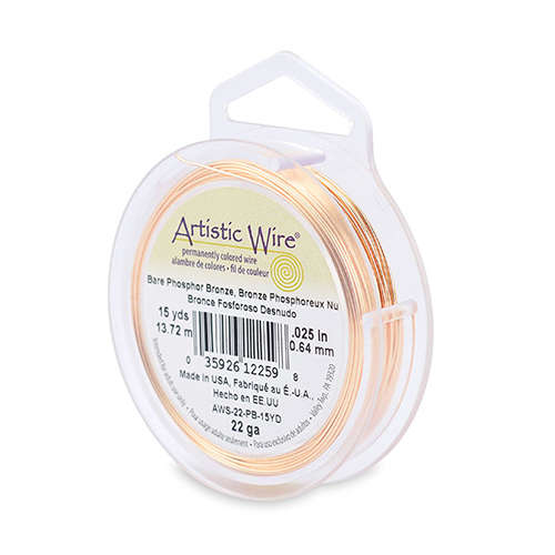 22 Gauge (.64 mm) - 15 yd (13.7 m) - Bare Phosphor Bronze - AWS-22-PB-15YD