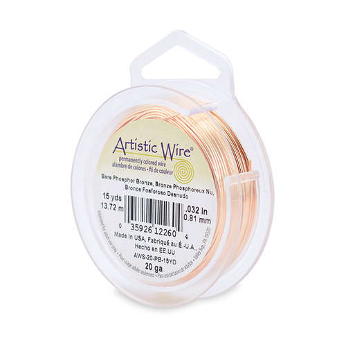 20 Gauge (.81 mm) - 15 yd (13.7 m) - Bare Phosphor Bronze - AWS-20-PB-15YD