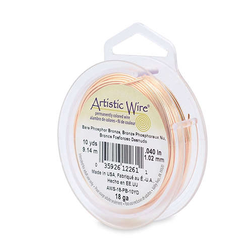 18 Gauge (1.0 mm) - 10 yd (9.1 m) - Bare Phosphor Bronze - AWS-18-PB-10YD