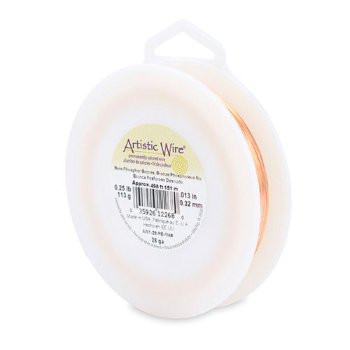 28 Gauge (.32 mm) - 498.3 ft (151.9 m) - Bare Phosphor Bronze - AW1-28-PB-1/4#