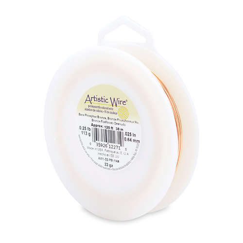 22 Gauge (.64 mm) - 125.5 ft (38.3 m) - Bare Phosphor Bronze - AW1-22-PB-1/4#