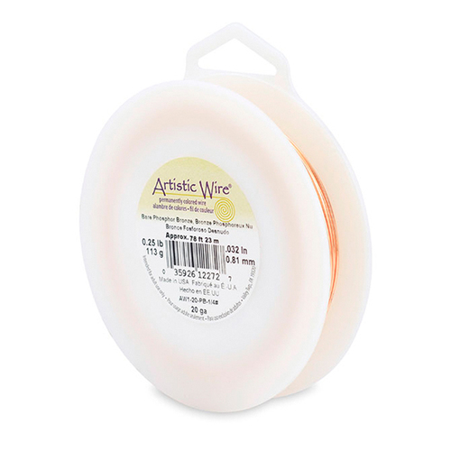 20 Gauge (.81 mm) - 78.8 ft (24m) - Bare Phosphor Bronze - AW1-20-PB-1/4#