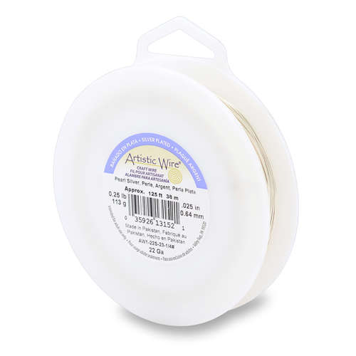 22 Gauge (.64 mm) - 125.5 ft (38.3 m) - Silver Plated - Pearl Silver - AW1-22S-23-1/4#