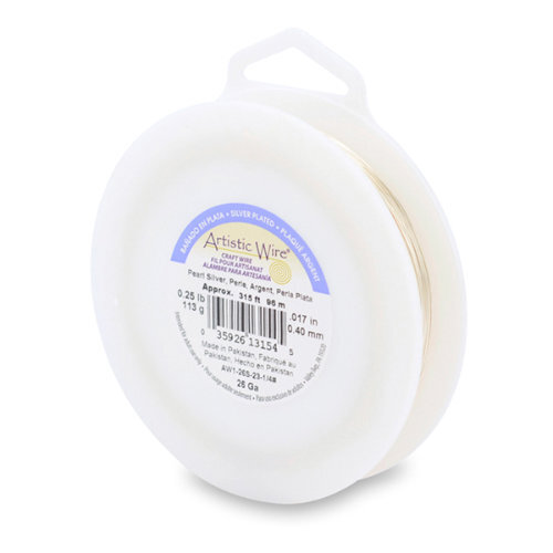 26 Gauge (.41 mm) - 315.3 ft (96.1 m) - Silver Plated - Pearl Silver - AW1-26S-23-1/4#