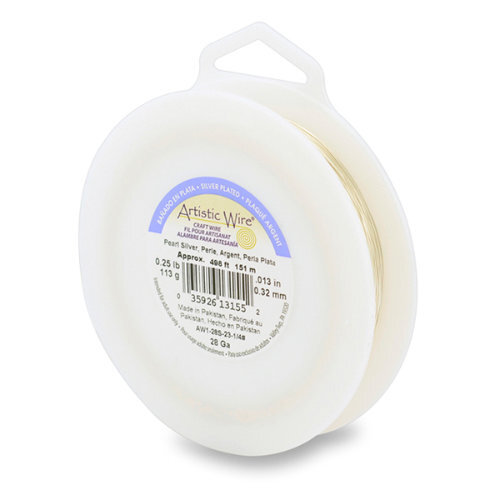 28 Gauge (.32 mm) - 498.3 ft (151.9 m) - Silver Plated - Pearl Silver - AW1-28S-23-1/4#