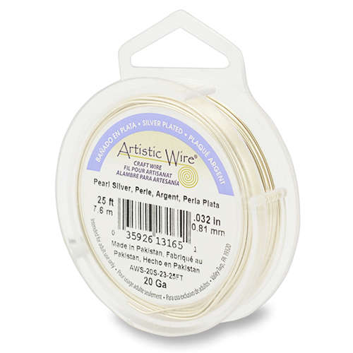 20 Gauge (.81 mm) - 25 ft (7.6 m) - Silver Plated - Pearl Silver - AWS-20S-23-25FT