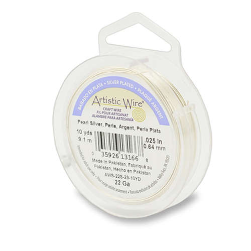 22 Gauge (.64mm) - 10 yd (9.1 m) - Silver Plated - Pearl Silver - AWS-22S-23-10YD