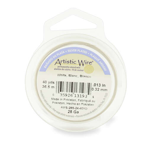 Silver Plated - White - 28 Gauge (.32 mm) - 40 yd (36.5 m) - AWS-28S-24-40YD
