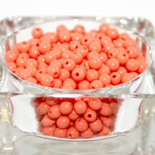 6mm Coral Round Opaque Bead 
