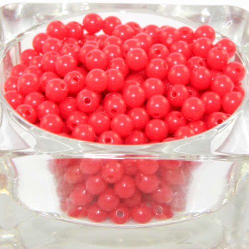 6mm Red Round Opaque Bead