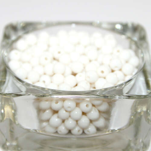 6mm White Round Opaque Bead