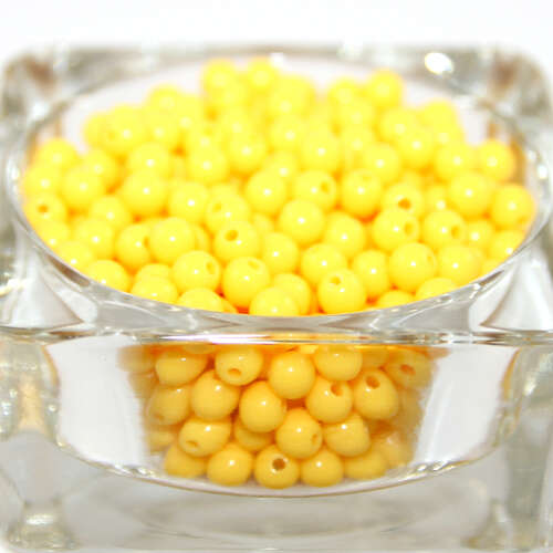 6mm Yellow Round Opaque Bead