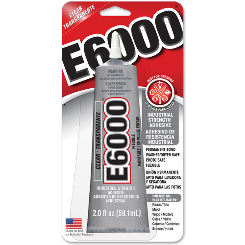 E6000 Industrial Strength Adhesive - 2.0 fl oz / 59.1mL Tube - Clear