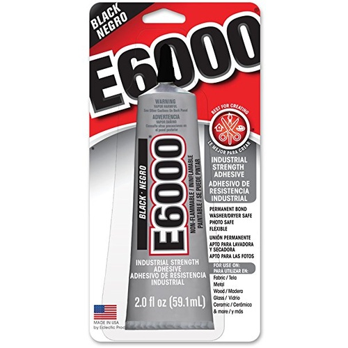 E6000 Industrial Strength Adhesive - 2.0 fl oz / 59.1mL Tube - Black