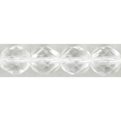 8mm - Crystal - Faceted Round Firepolish - 25 Bead Strand - 1-08-0003