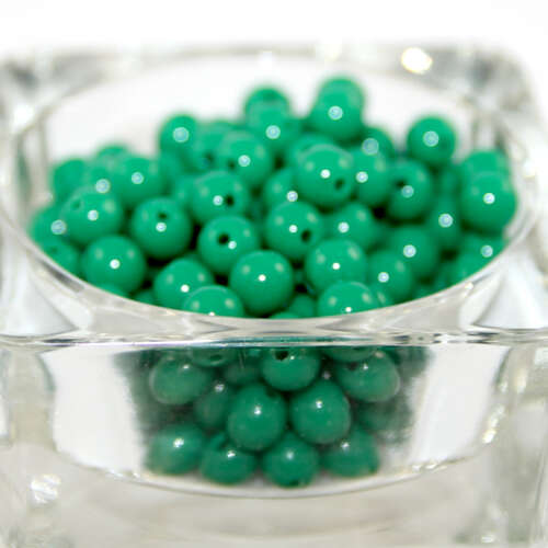 8mm Dark Green Round Opaque Bead