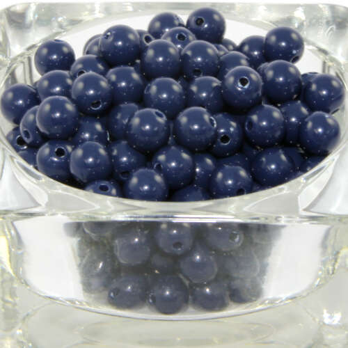 8mm Navy Blue Round Opaque Bead 