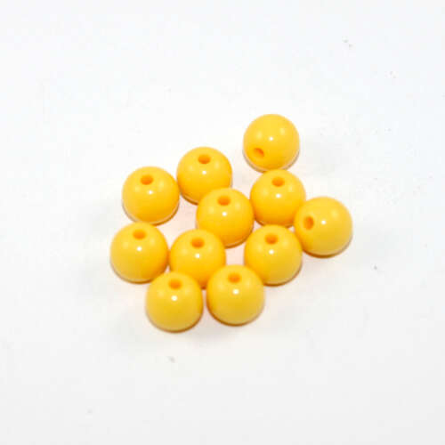 8mm Yellow Round Opaque Bead 