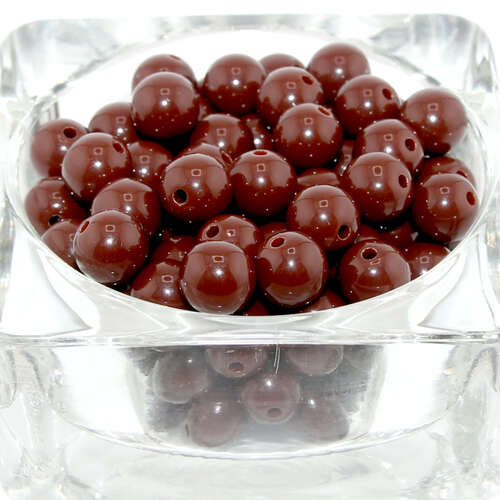 10mm Brown Round Opaque Bead 