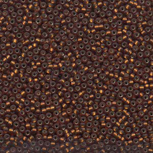 Miyuki 11/0 Rocaille Bead - 11-95F - Matte Silver Lined Dark Topaz