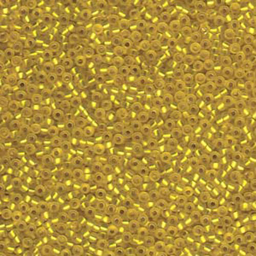 Miyuki 11/0 Rocaille Bead - 11-96F - Matte Silver Lined Yellow
