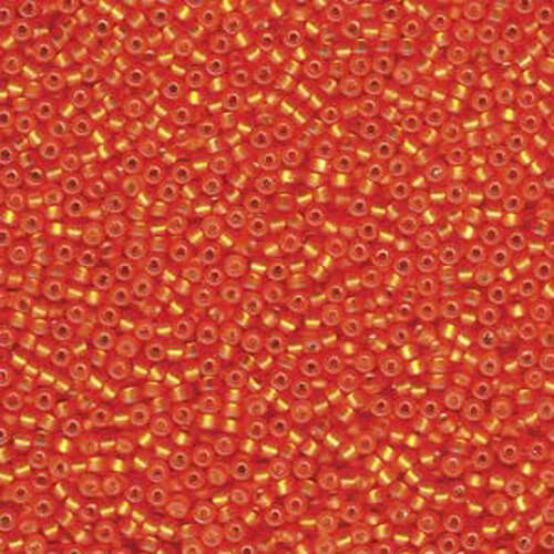 Miyuki 11/0 Rocaille Bead - 11-98F - Matte Silver Lined Orange