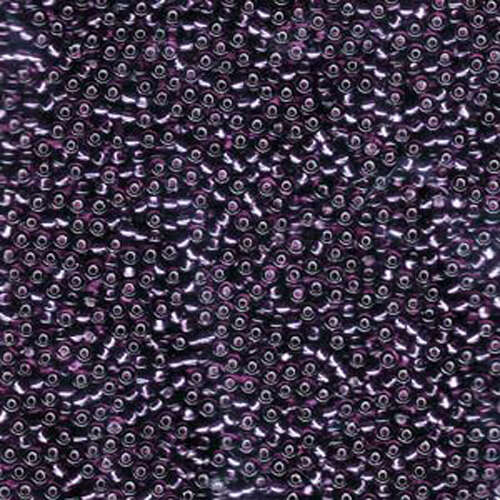 Miyuki 11/0 Rocaille Bead - 11-913 - Matte Silver Lined Dark Smoky Amethyst