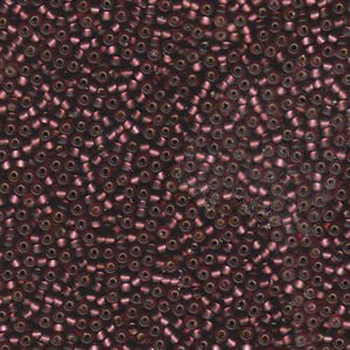 Miyuki 11/0 Rocaille Bead - 11-913F - Matte Silver Lined Dark Smoky Amethyst