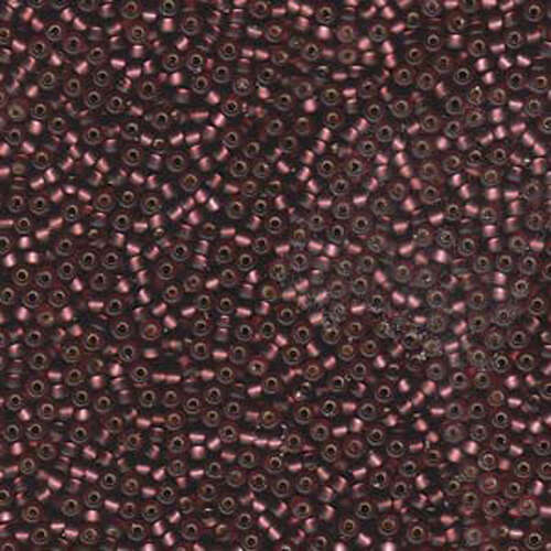 Miyuki 11/0 Rocaille Bead - 11-913F - Matte Silver Lined Dark Smoky Amethyst