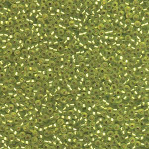 Miyuki 11/0 Rocaille Bead - 11-914F - Matte Silver Lined Chartreuse