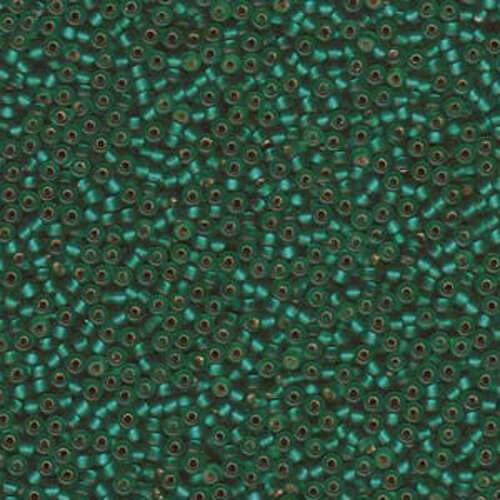 Miyuki 11/0 Rocaille Bead - 11-917F - Matte Silver Lined Emerald